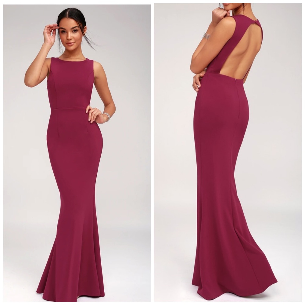 Lulus Mine Magenta Backless Maxi